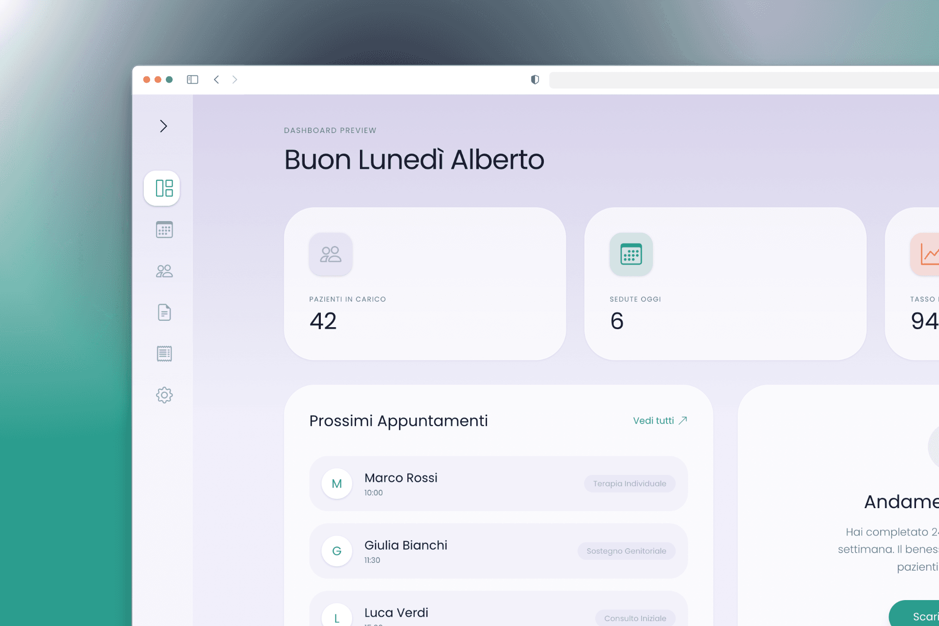 Anteprima della dashboard NIMEA